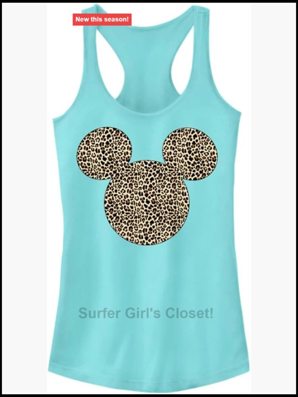 Mickey Mouse Cheetah Print Racerback Tank Top Women's Graphic Tank